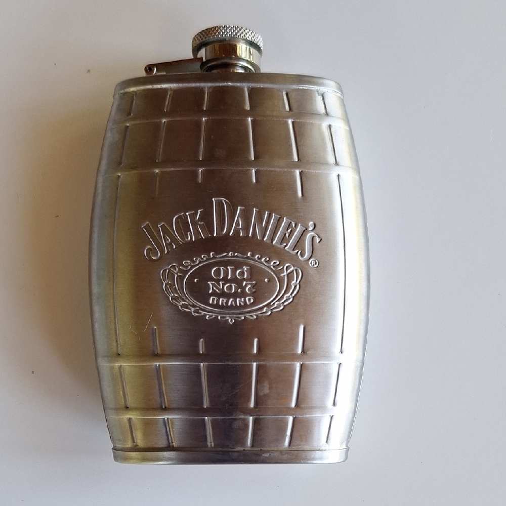Jack Daniels Stainless Steel Barrel Accent Flask
